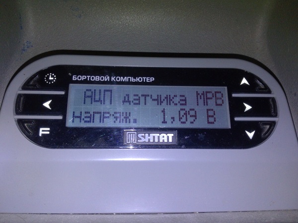 Показания расходомера