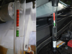 Как измерить плотность электролита плотномером